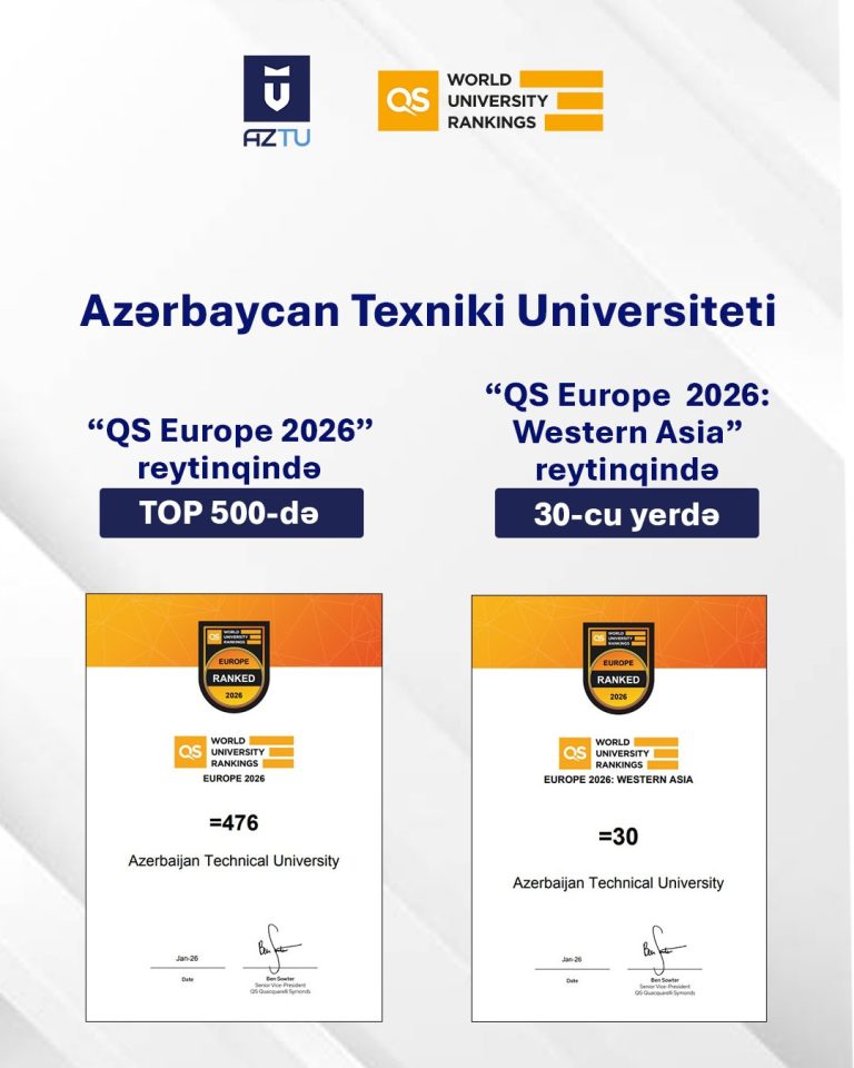 AzTU Strengthens Its Position in the QS Europe 2026 Ranking Across Europe and Western Asia
