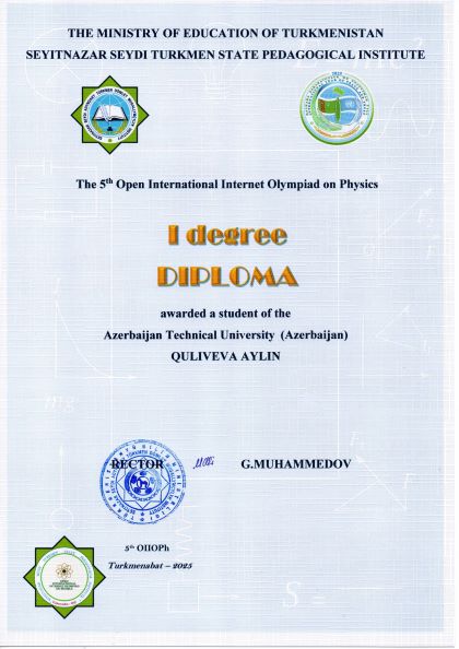 AzTU Student Wins International Physics Olympiad